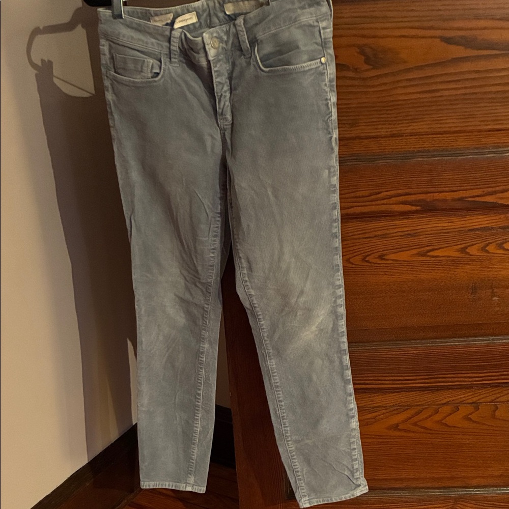 Gray Slim Straight Corduroy